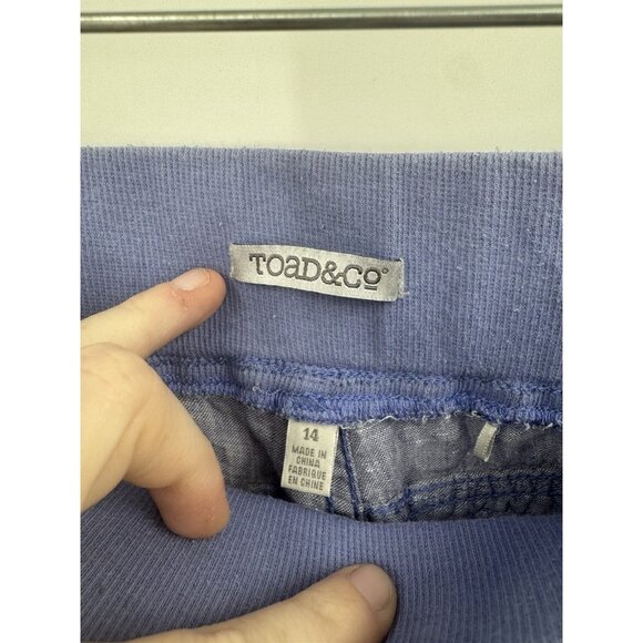 Road & Co Flip Top Lithe Linen Pant Women 14 Blue Minimalist Beach Coastal - Picture 4 of 10